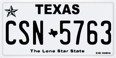 TX license plate CSN5763