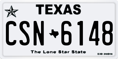 TX license plate CSN6148