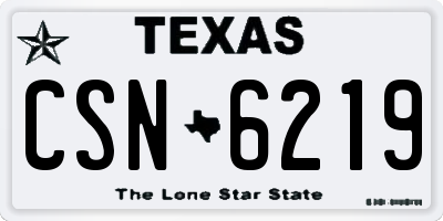 TX license plate CSN6219