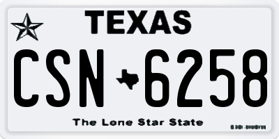 TX license plate CSN6258