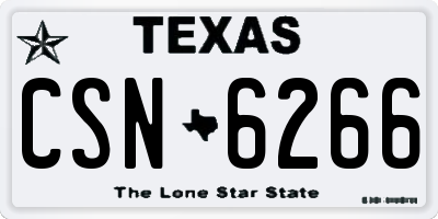 TX license plate CSN6266