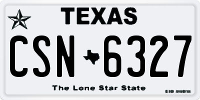 TX license plate CSN6327