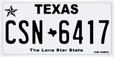 TX license plate CSN6417