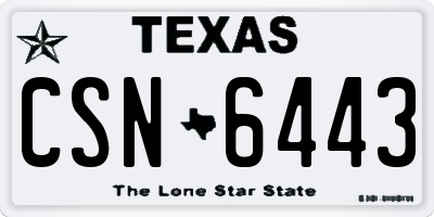 TX license plate CSN6443