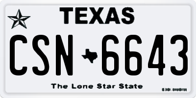 TX license plate CSN6643