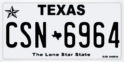 TX license plate CSN6964