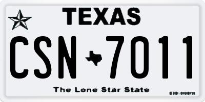 TX license plate CSN7011