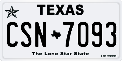 TX license plate CSN7093