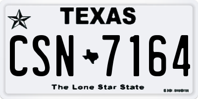 TX license plate CSN7164