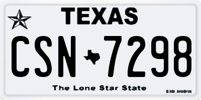 TX license plate CSN7298