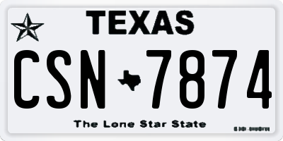TX license plate CSN7874