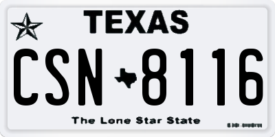TX license plate CSN8116