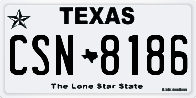 TX license plate CSN8186