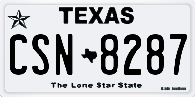 TX license plate CSN8287