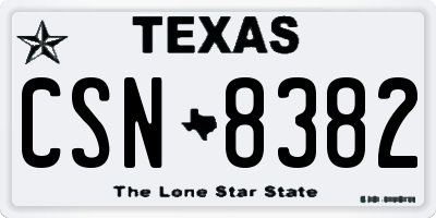 TX license plate CSN8382