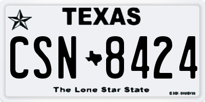 TX license plate CSN8424