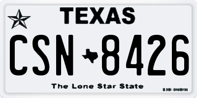 TX license plate CSN8426