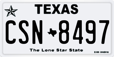 TX license plate CSN8497