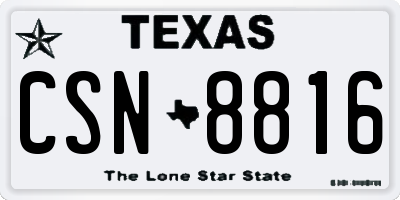 TX license plate CSN8816