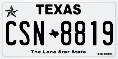 TX license plate CSN8819