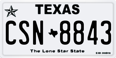 TX license plate CSN8843