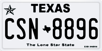 TX license plate CSN8896