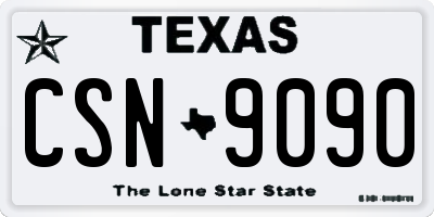 TX license plate CSN9090