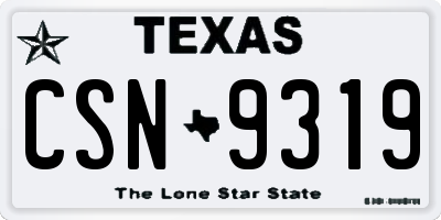 TX license plate CSN9319