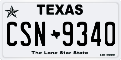 TX license plate CSN9340