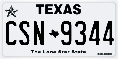 TX license plate CSN9344