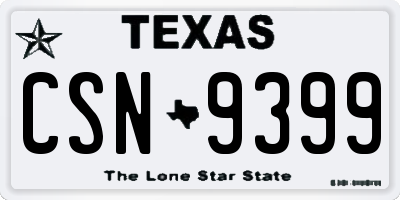 TX license plate CSN9399
