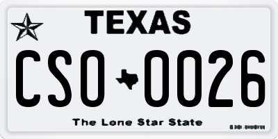 TX license plate CSO0026