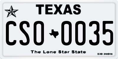 TX license plate CSO0035