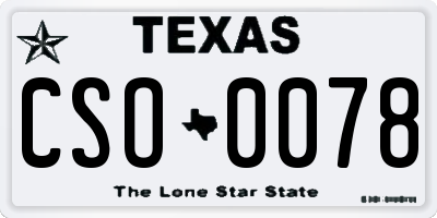 TX license plate CSO0078
