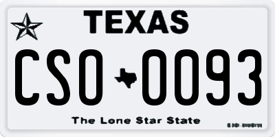 TX license plate CSO0093