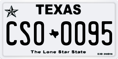 TX license plate CSO0095