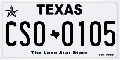 TX license plate CSO0105