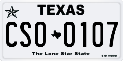 TX license plate CSO0107