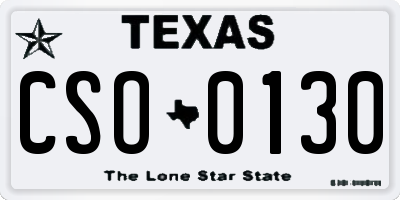TX license plate CSO0130