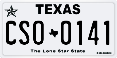 TX license plate CSO0141