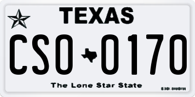 TX license plate CSO0170