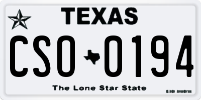 TX license plate CSO0194