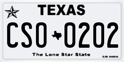 TX license plate CSO0202