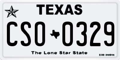 TX license plate CSO0329