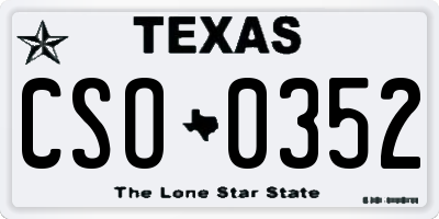 TX license plate CSO0352