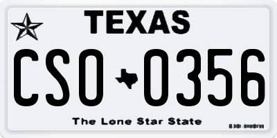 TX license plate CSO0356