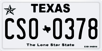 TX license plate CSO0378