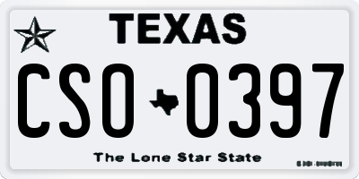 TX license plate CSO0397