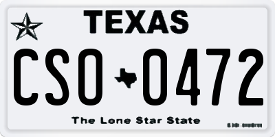 TX license plate CSO0472