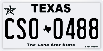 TX license plate CSO0488